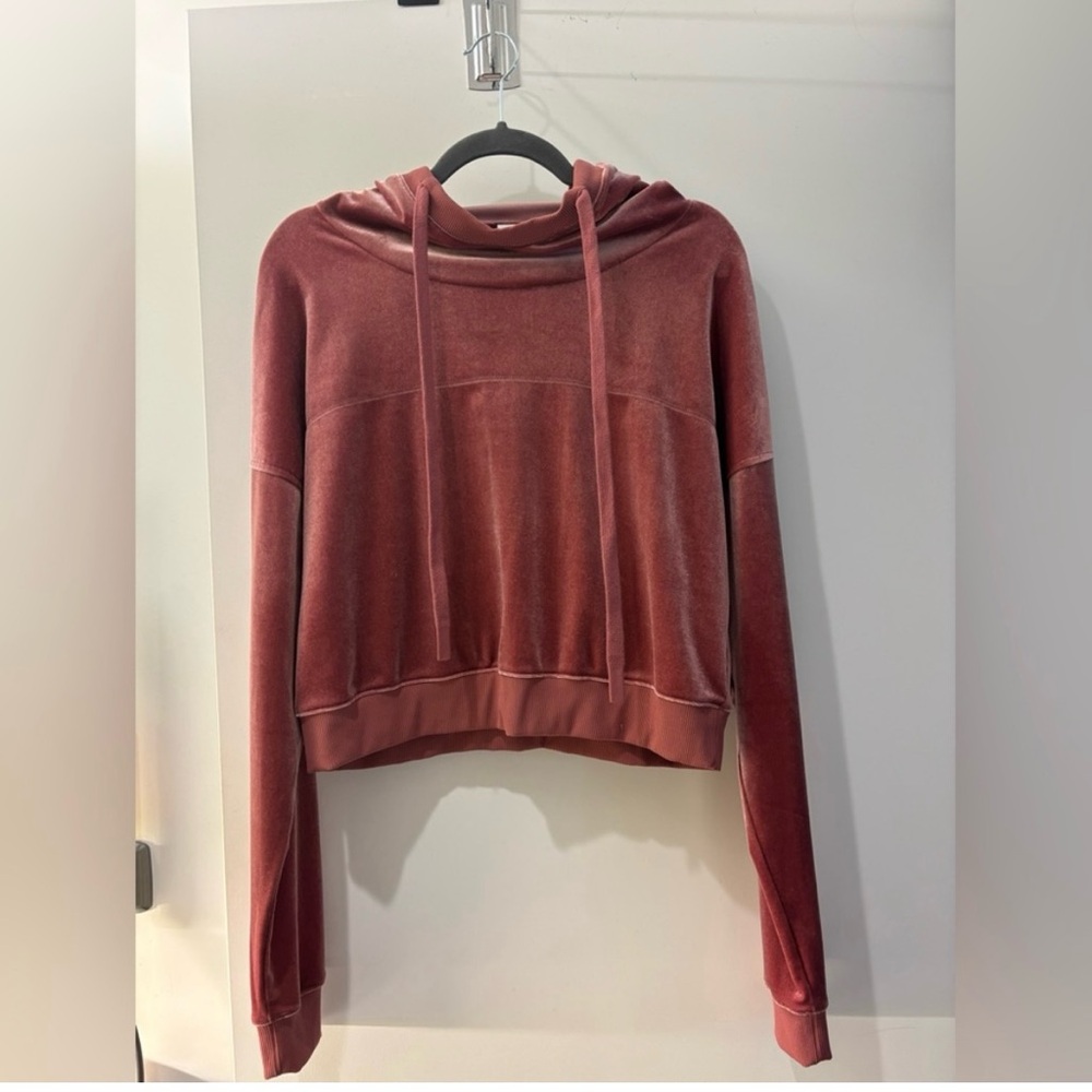 ALO Yoga Brown Cropped Relaxed Hoodie